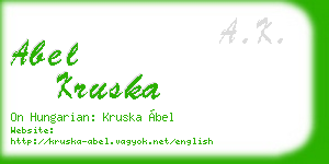abel kruska business card